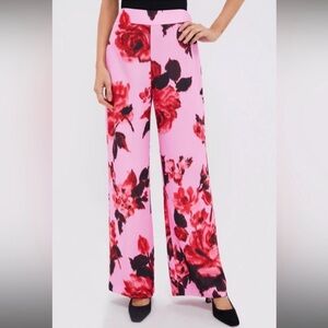 Tuckernuck Cerise Pink Begonia Blossom Erin Pants Wide Leg Size Medium NWT